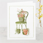 Pots de fleurs Mossy Garden Carte de voeux vierge (Fleur jaune)