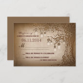 pots de mason arbre mariage rustique cartes de rép (Devant / Derrière)