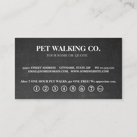 Pots de table modernes. carte punch de fidélité (Dos)