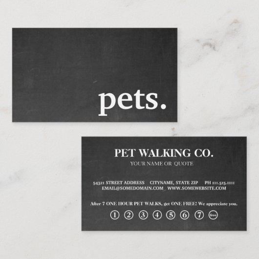 Pots de table modernes. carte punch de fidélité (Devant / Derrière)