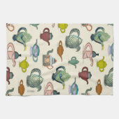 Pots de thé dans une jolie serviette de thé motif (Horizontal)