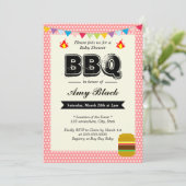 Pots doux Baby shower rose BBQ Invitations (Debout devant)