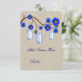 Pots en jute rustique bleu Table Carte de placemen (Debout devant)