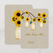 Pots en jute rustique jaune Table Cartes de placem (Devant / Derrière)