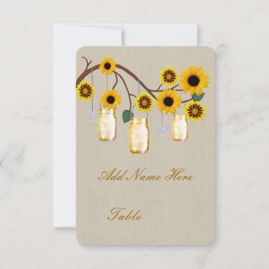 Pots en jute rustique jaune Table Cartes de placem (Devant)