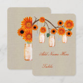 Pots en jute rustique orange Table Carte de placem (Devant / Derrière)