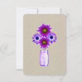 Pots en jute rustique violet avec carte de table (Dos)