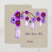 Pots en jute rustique violet Table Carte de placem (Devant / Derrière)