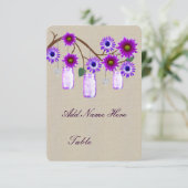 Pots en jute rustique violet Table Carte de placem (Debout devant)