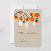 Pots en verre Mason Rustique Orange Burlap Carte d (Devant)