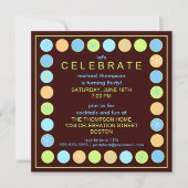 Pots et étoiles rétro Invitation à la fête d'anniv (Devant)