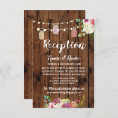 Pots Floraux Cartes De Réception De Mariage Rustiq (Devant / Derrière)