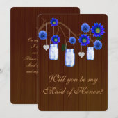 Pots Mason Bleus Rustiques de Campagne Carte de De (Devant / Derrière)