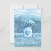 Pots Mason Jar à coeur bleu & numéro de table Baby (Devant)