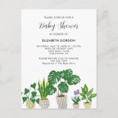 Pots Plante Baby shower Fleur vert Invitation (Devant)