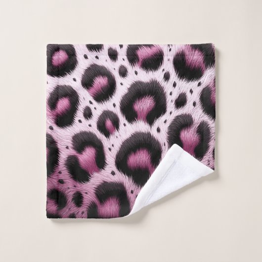 Pots Posters de animaux de fourrure de léopard ros (Gant de toilette)