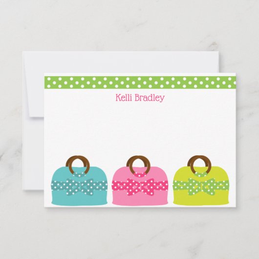 Pots Pots Polka - Cartes de notes personnalisées (Devant)