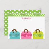 Pots Pots Polka - Cartes de notes personnalisées (Devant / Derrière)