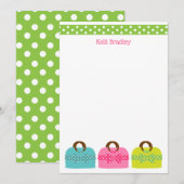 Pots Pots Polka - Cartes de notes personnalisées (Devant / Derrière)