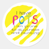 POTS-syndroom-bewustmakingsspeld badge Ronde Sticker (Voorkant)