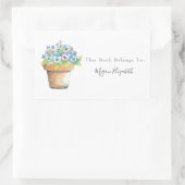 Pots Viooltjes in Waterverf Rechthoekige Sticker (Tas)