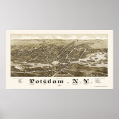 Potsdam, NY Panoramic Map - 1885 Poster (Voorkant)