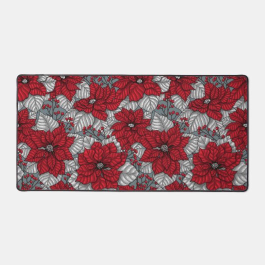 Potsettia rouge et baies, conception de Noël (Recto)