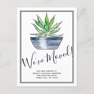Potted Aloe Vera Plant Nieuw Huis Verhuizen Aankondigingskaart