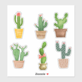 Potted Cactus op maat gemaakte vinylstickers Sticker