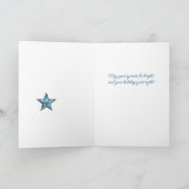 Potted Christmas Tree with Blue Ornaments Feestdagen Kaart (Binnen)