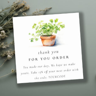 Potted Herb Peterselie koriander Bedankt voor uw b Vierkante Visitekaartje