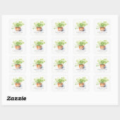 Potted Herb Peterselie Koriander Waterverf Botanis Vierkante Sticker (Vel)