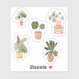 Potted Houseplant Sticker Set - Schattige Indoor P