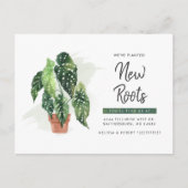 Potted Plant Change of Address Botanical Moving Aankondigingskaart (Voorkant)