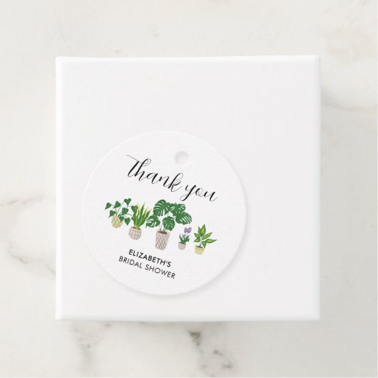 Potted Plants Bruidsfeest groen Bedankt Bedankjes Labels (In situ)