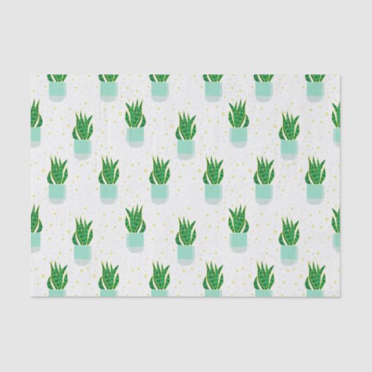 Potted Sansevieria Snake Plant Print Tissuepapier (Voorkant)