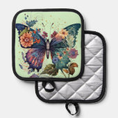 Pottenhouder met vlinder pannenlap (Voorkant / Achterkant)