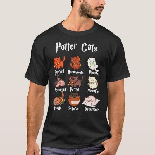 Potter Cats Harry Pawter T-shirt classique (Devant)