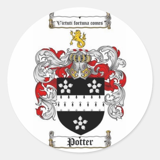 Potter Family Crest Ronde Sticker (Voorkant)