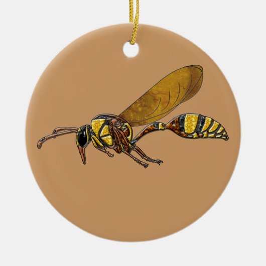Potter Wasp Keramisch Ornament (Voorkant)