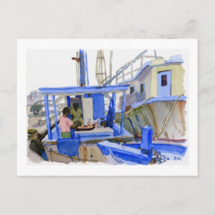 Potters Fish Boat carte postale