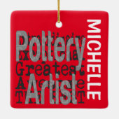 Pottery Artist Extraordinaire CUSTOM Keramisch Ornament (Achterkant)
