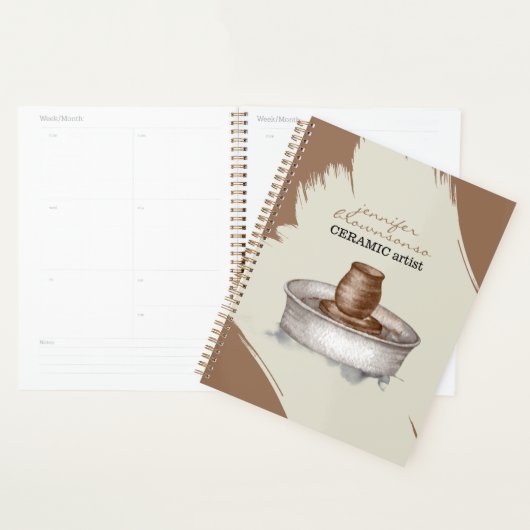 Pottery Ceramic Clay Turner sculpture watercolor (Devant avec enveloppe)