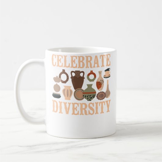 Pottery Ceramics Artist Celebrate Diversity Koffiemok (Links)