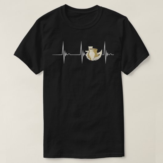 Pottery Handmade Heartbeat EKG Pulse Pottery Maker T-shirt (Design voorkant)
