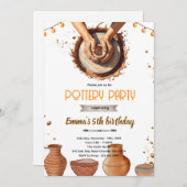 Pottery party theme invitation (Devant / Derrière)