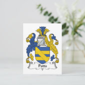 Potts Family Crest Briefkaart (Staand voorkant)