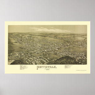 Pottsville, PA Panoramic Map - 1889 Poster