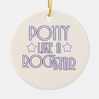 Potty als een rockster keramisch ornament