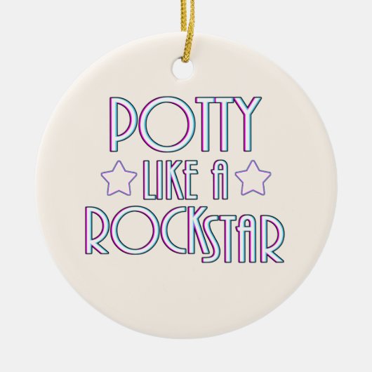 Potty als een rockster keramisch ornament (Voorkant)